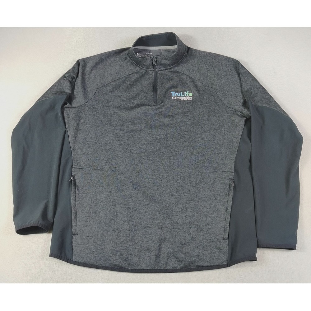 Under Armour ColdGear Pullover‎ Mens XL Gray 1/4 Zip TruLife Communities Logo